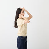 【HKF009】透かし格子柄パフスリーブ 【公式】Hanazawa Knit Design オンラインストア