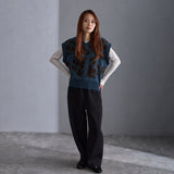 NYW015【NYANDER KNIT/ニャンダーニット】 NIGHT CAT JQ VEST 【公式】Hanazawa Knit Design オンラインストア