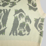 NYW015【NYANDER KNIT/ニャンダーニット】 NIGHT CAT JQ VEST 【公式】Hanazawa Knit Design オンラインストア
