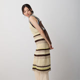 NYWR012【NYANDER KNIT/ニャンダーニット】Lacy border OP ワンピース 【公式】Hanazawa Knit Design オンラインストア