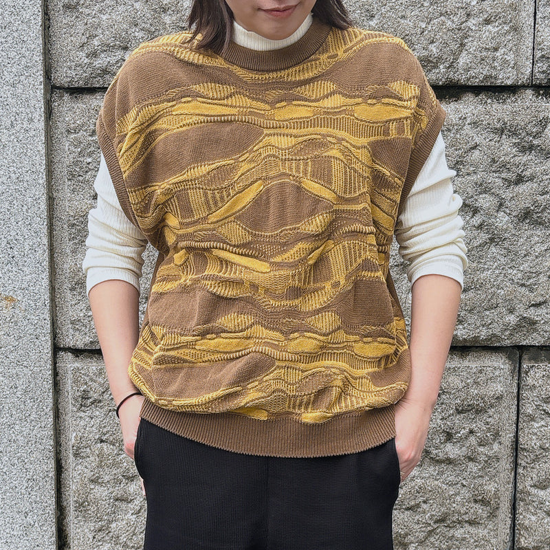 【Hkd-001】波柄ベスト【公式】Hanazawa Knit Design オンラインストア