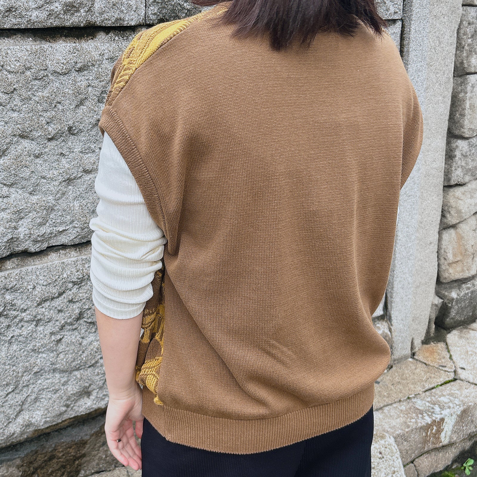 Hkd-001】波柄ベスト【公式】Hanazawa Knit Design オンラインストア