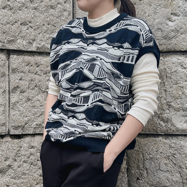 【Hkd-001】波柄ベスト【公式】Hanazawa Knit Design オンラインストア