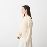 [Hkd-11] Paper yarn crew neck cardigan (size FREE)