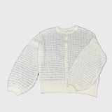 [Hkd-11] Paper yarn crew neck cardigan (size FREE)