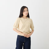 [Hkd-9] Lace lattice pattern puff sleeve (size 38)