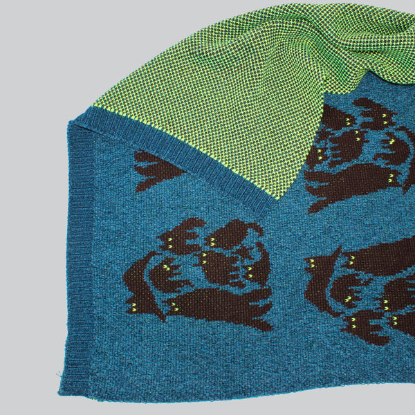 NYG018【NYANDER KNIT/ニャンダーニット】  NIGHT CAT JQ LAP BLANKET【公式】Hanazawa Knit Design オンラインストア