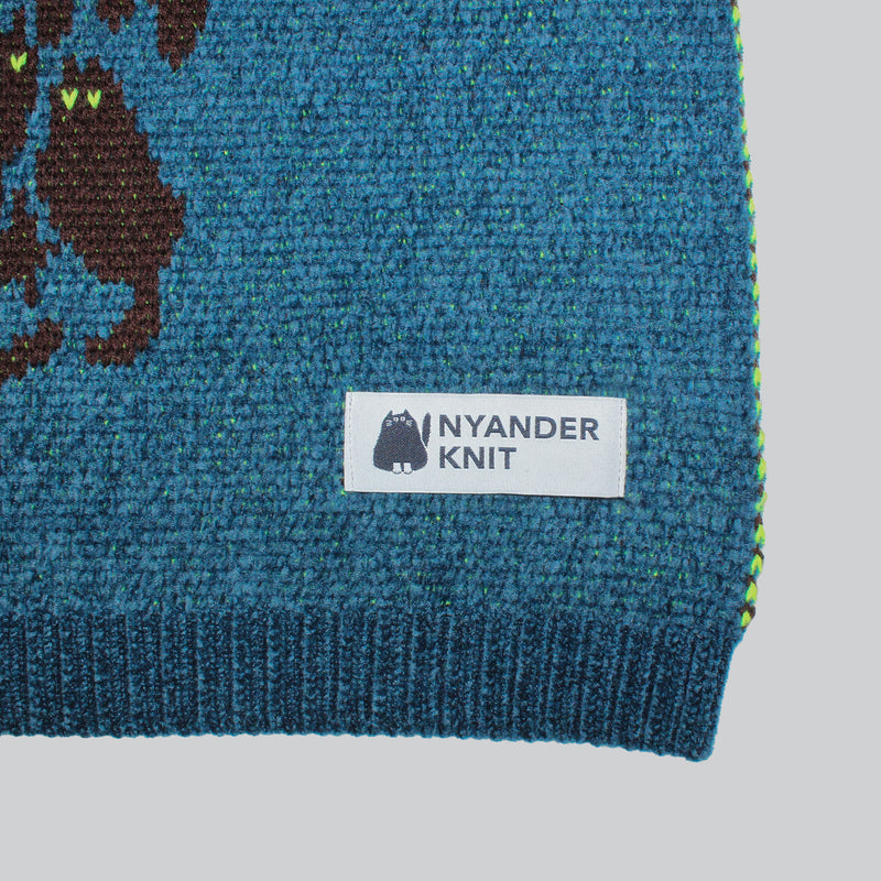 NYG018【NYANDER KNIT/ニャンダーニット】  NIGHT CAT JQ LAP BLANKET【公式】Hanazawa Knit Design オンラインストア
