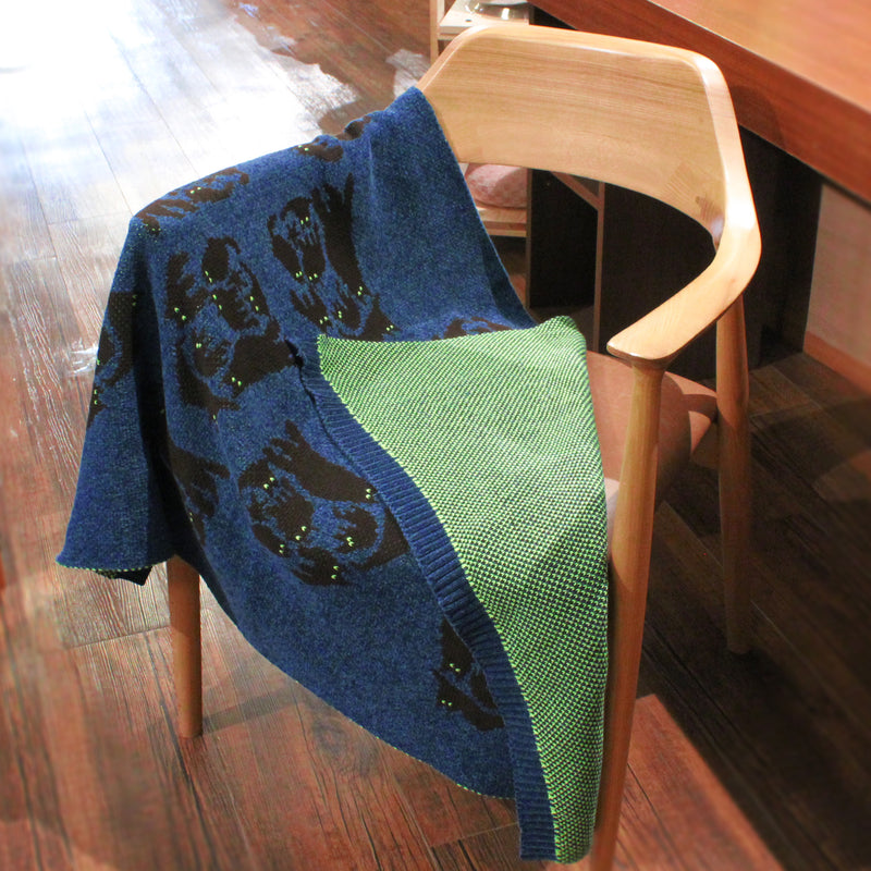 NYG018【NYANDER KNIT/ニャンダーニット】  NIGHT CAT JQ LAP BLANKET【公式】Hanazawa Knit Design オンラインストア