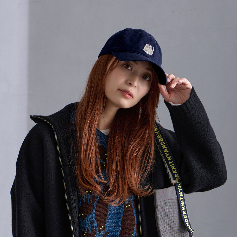 NYG020【NYANDER KNIT/ニャンダーニット】  NYANDER　EMBROIDERY CAP 【公式】Hanazawa Knit Design オンラインストア