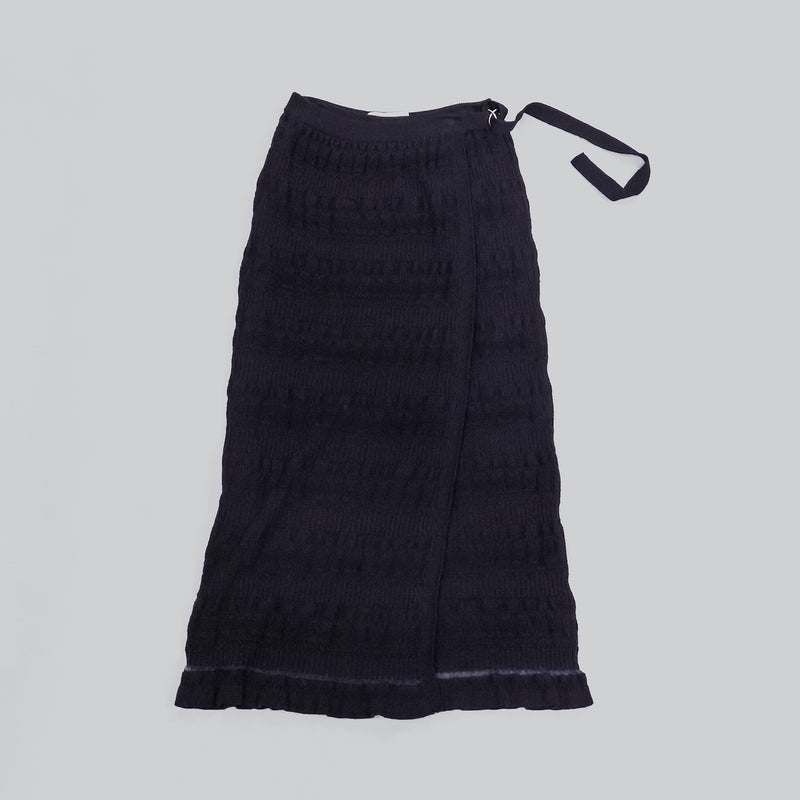 NYW014【NYANDER KNIT/ニャンダーニット】   CAT RIB WRAP SKIRT 【公式】Hanazawa Knit Design オンラインストア