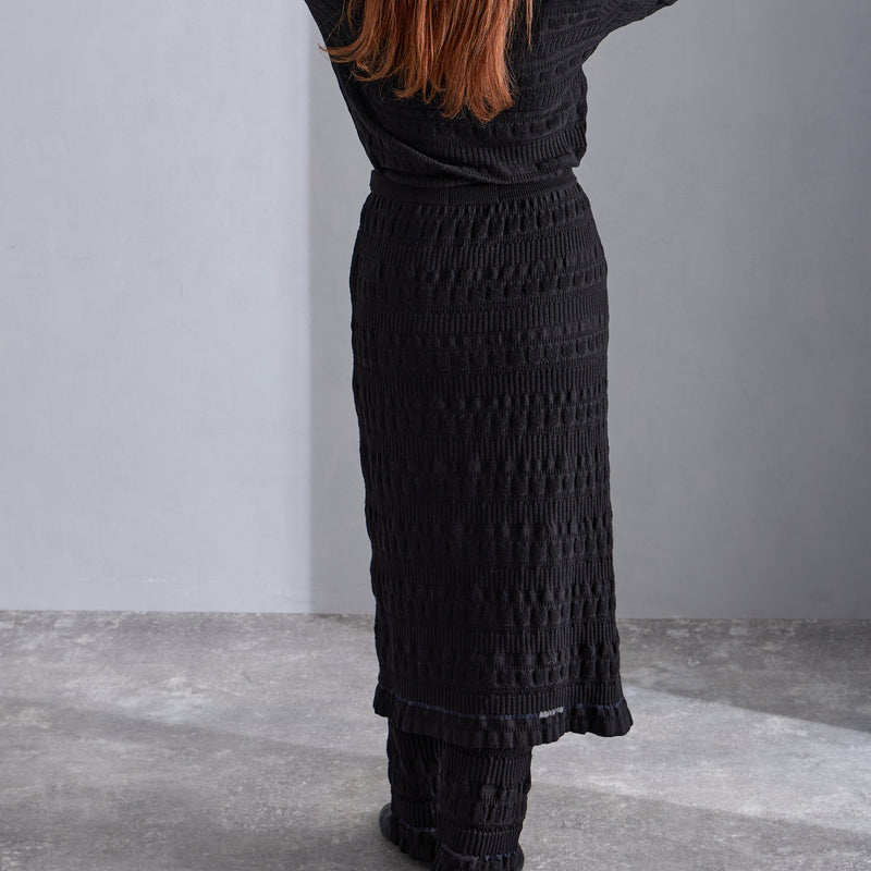 NYW014【NYANDER KNIT/ニャンダーニット】   CAT RIB WRAP SKIRT 【公式】Hanazawa Knit Design オンラインストア