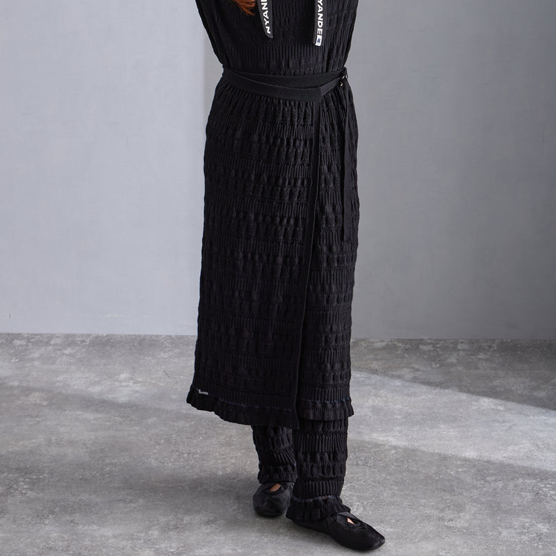 NYW014【NYANDER KNIT/ニャンダーニット】   CAT RIB WRAP SKIRT 【公式】Hanazawa Knit Design オンラインストア
