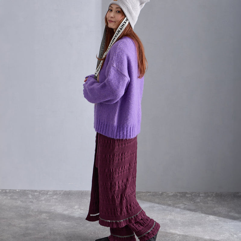 NYW014【NYANDER KNIT/ニャンダーニット】   CAT RIB WRAP SKIRT 【公式】Hanazawa Knit Design オンラインストア