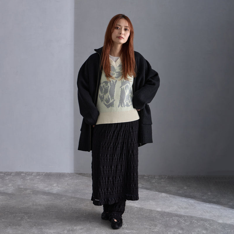NYW015【NYANDER KNIT/ニャンダーニット】  NIGHT CAT JQ VEST 【公式】Hanazawa Knit Design オンラインストア