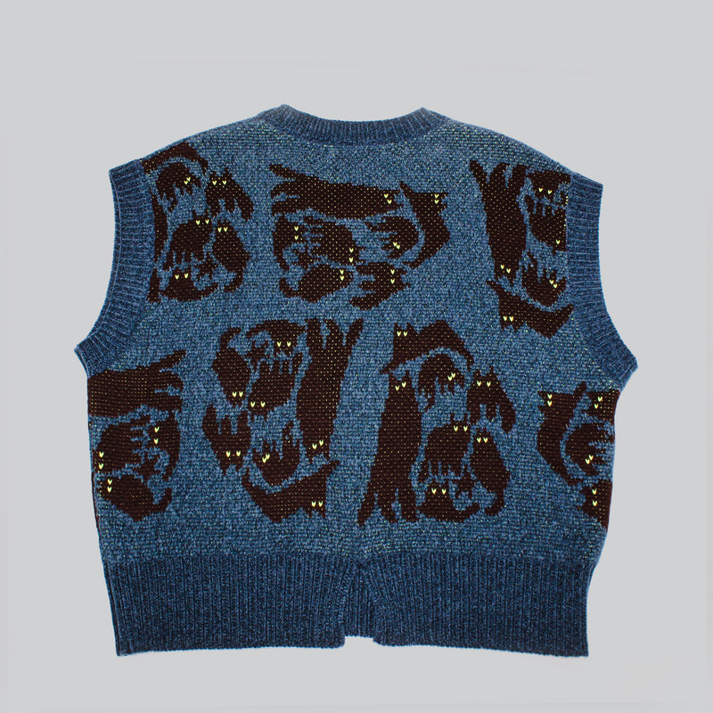 NYW015【NYANDER KNIT/ニャンダーニット】  NIGHT CAT JQ VEST 【公式】Hanazawa Knit Design オンラインストア