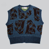 NYW015【NYANDER KNIT/ニャンダーニット】  NIGHT CAT JQ VEST 【公式】Hanazawa Knit Design オンラインストア