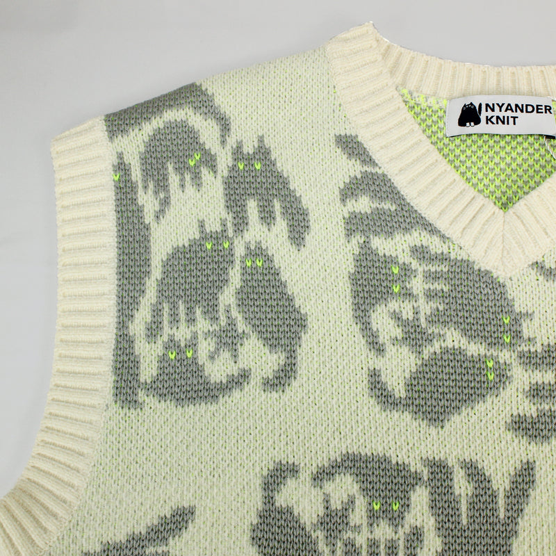NYW015【NYANDER KNIT/ニャンダーニット】  NIGHT CAT JQ VEST 【公式】Hanazawa Knit Design オンラインストア