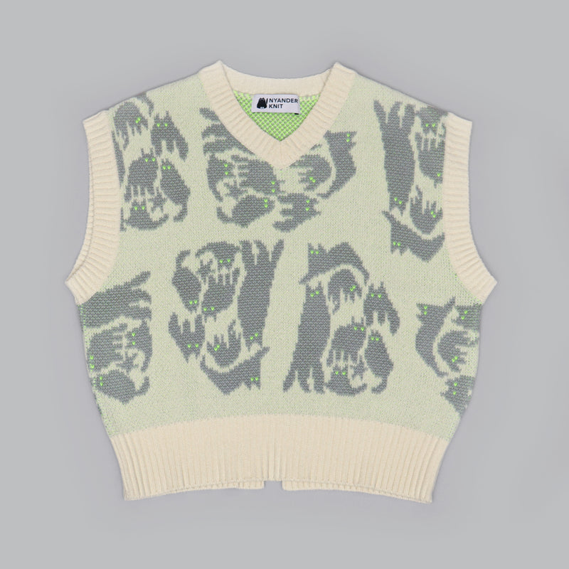 NYW015【NYANDER KNIT/ニャンダーニット】  NIGHT CAT JQ VEST 【公式】Hanazawa Knit Design オンラインストア