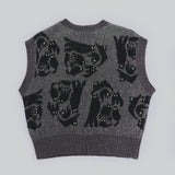 NYW015【NYANDER KNIT/ニャンダーニット】  NIGHT CAT JQ VEST 【公式】Hanazawa Knit Design オンラインストア
