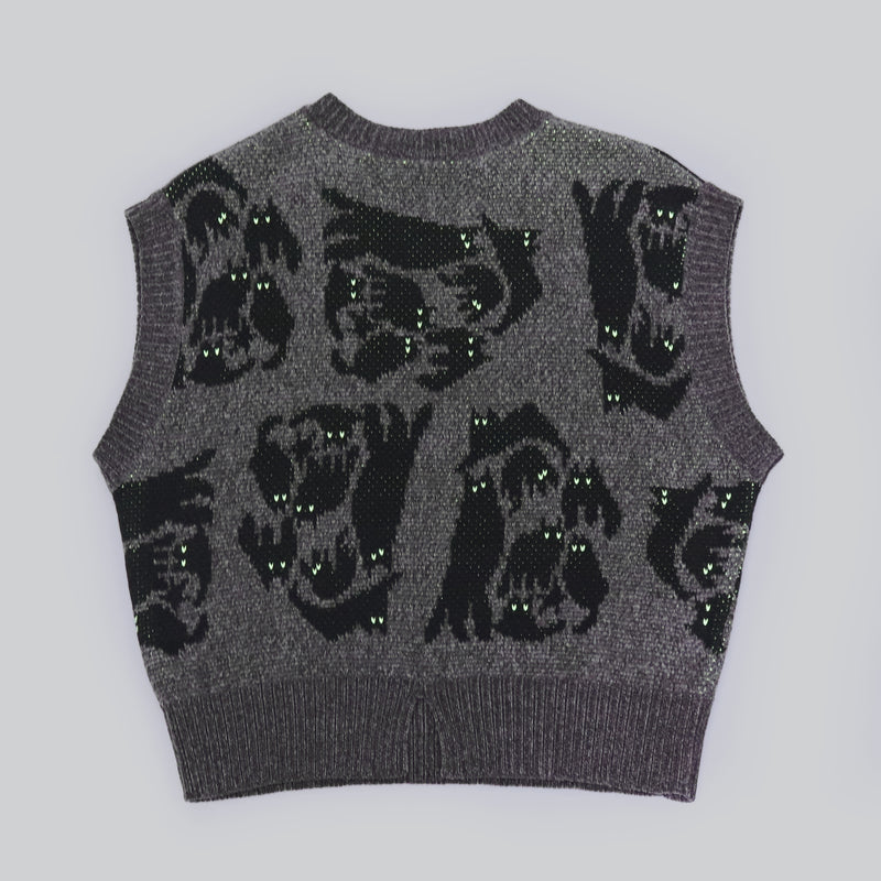 NYW015【NYANDER KNIT/ニャンダーニット】  NIGHT CAT JQ VEST 【公式】Hanazawa Knit Design オンラインストア