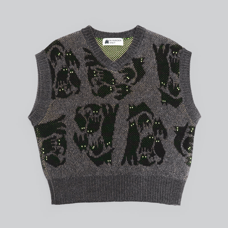 NYW015【NYANDER KNIT/ニャンダーニット】  NIGHT CAT JQ VEST 【公式】Hanazawa Knit Design オンラインストア