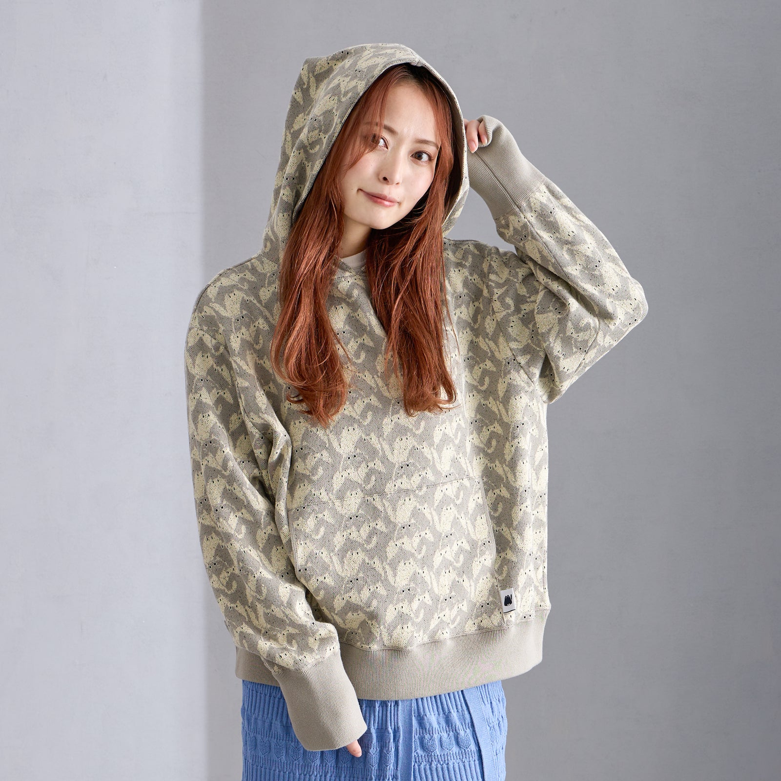 NYW019【NYANDER KNIT/ニャンダーニット】CATgeometric HOODIE 【公式