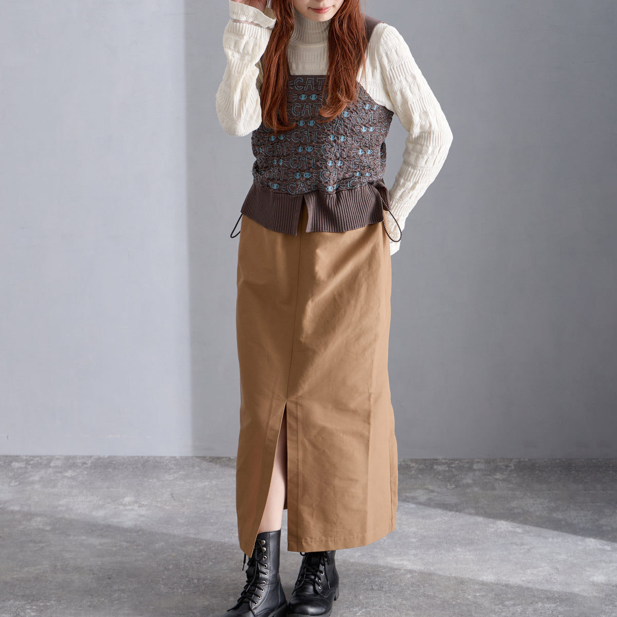 Eaphi TAPE EMBROIDERY MIX KNIT ブラウン ピックアップ – Hanazawa Knit Design Online Store