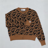 NYW006【NYANDER KNIT/ニャンダーニット】 CAT geometric CD  ジャガードカーディガン 配送時期：1月中旬【公式】Hanazawa Knit Design オンラインストア