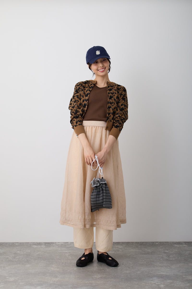 NYW006【NYANDER KNIT/ニャンダーニット】 CAT geometric CD  ジャガードカーディガン 配送時期：1月中旬【公式】Hanazawa Knit Design オンラインストア