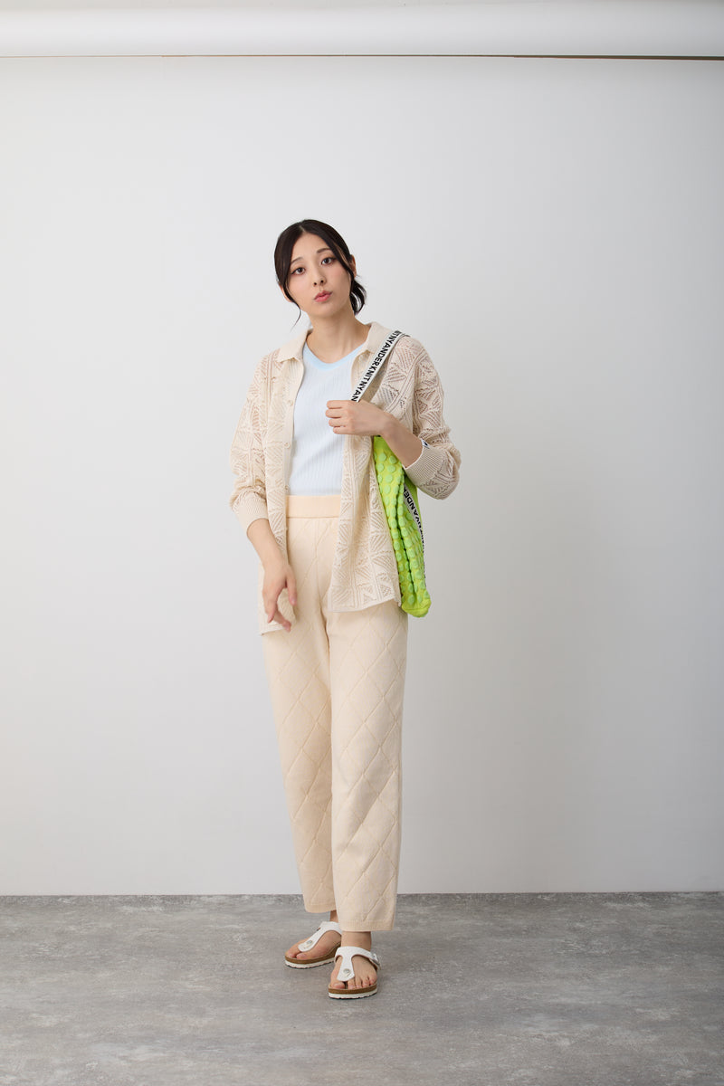 NYW010【NYANDER KNIT/ニャンダーニット】links knit pants コットンパンツ  配送時期：1月中旬【公式】Hanazawa Knit Design オンラインストア