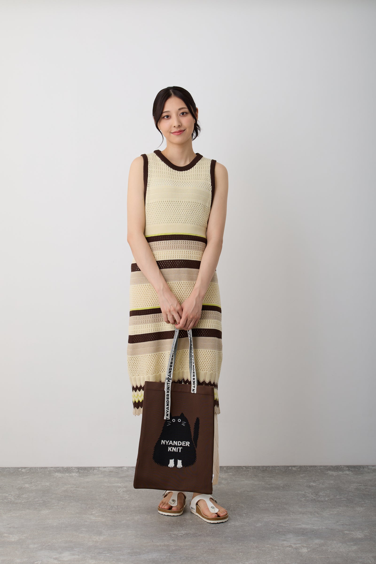 NYWR012【NYANDER KNIT/ニャンダーニット】Lacy border OP